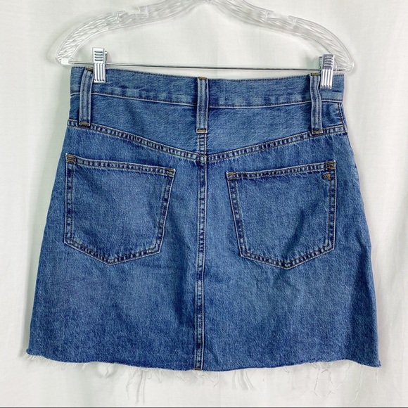 Madewell Rigid Denim A-Line Mini Raw Hem Skirt 27 - Picture 5 of 11